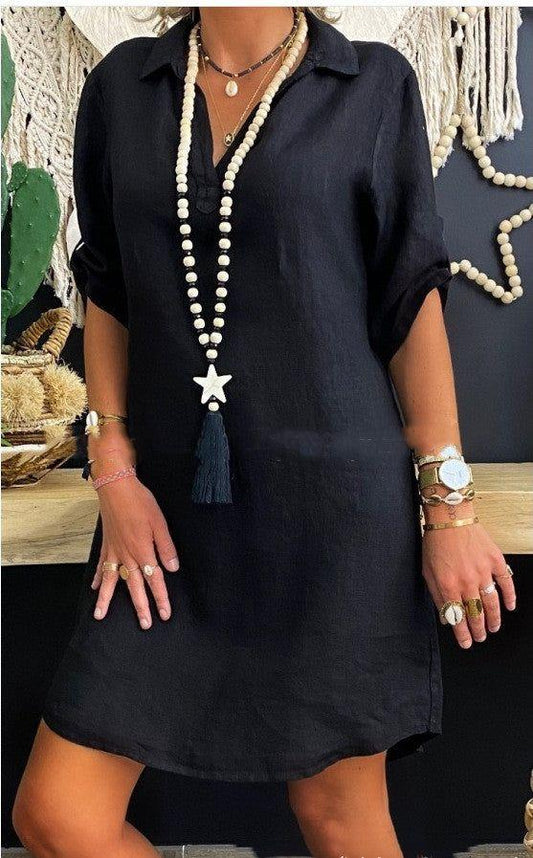 Summer New Short-sleeved Shirt Dress