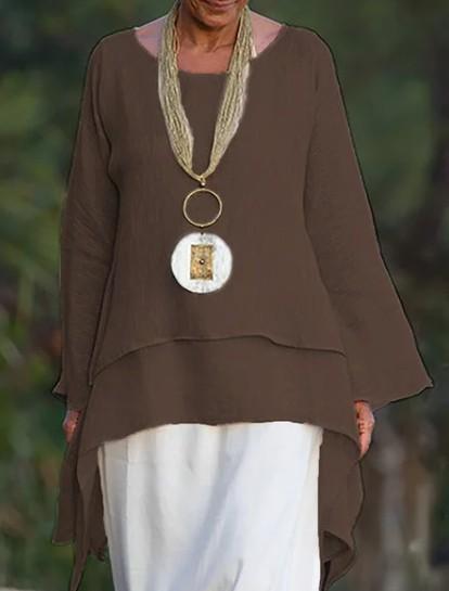 Long-sleeved double layered tulle top