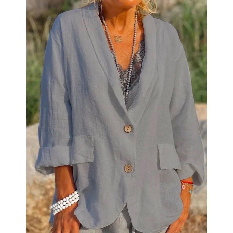 Women's Cotton And Linen Style Casual Coat