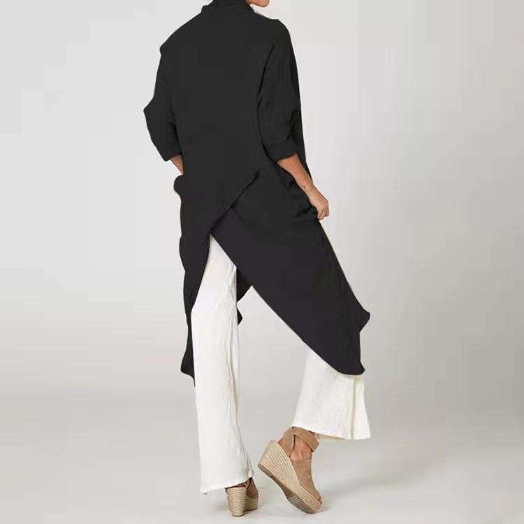 Cotton linen casual solid color coat