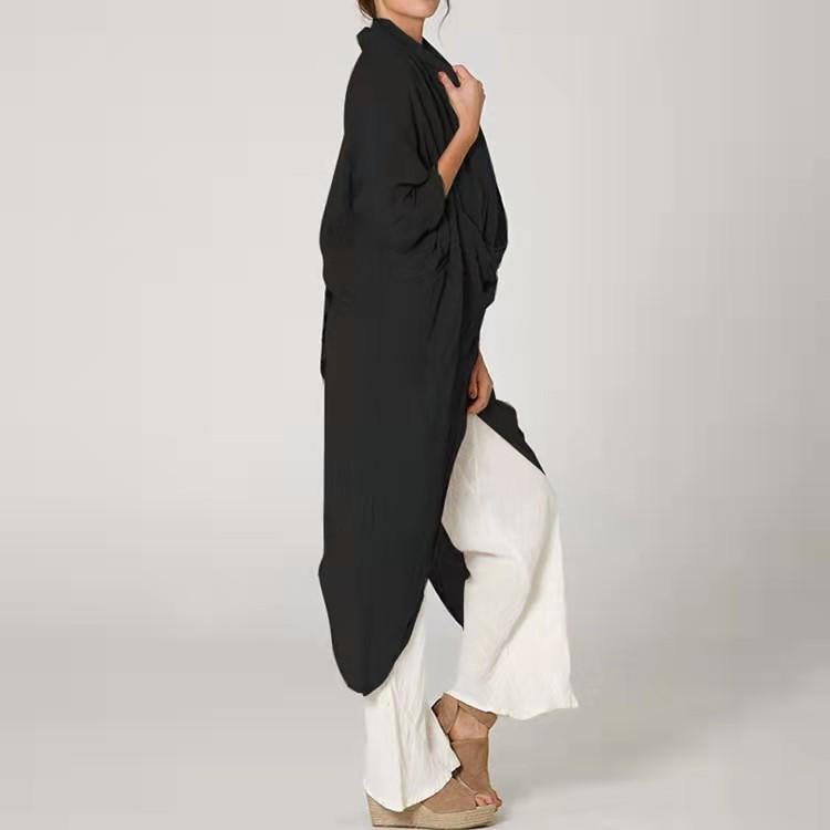 Cotton linen casual solid color coat