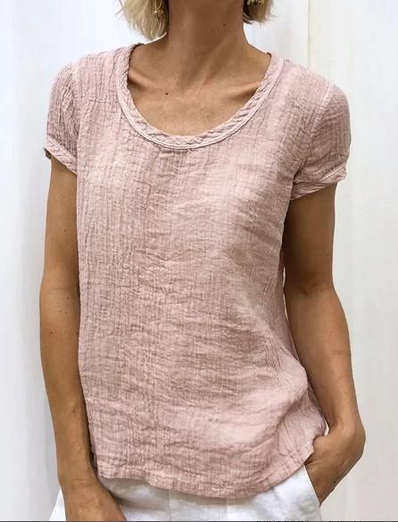 Cotton Double Crepe Casual T-Shirt