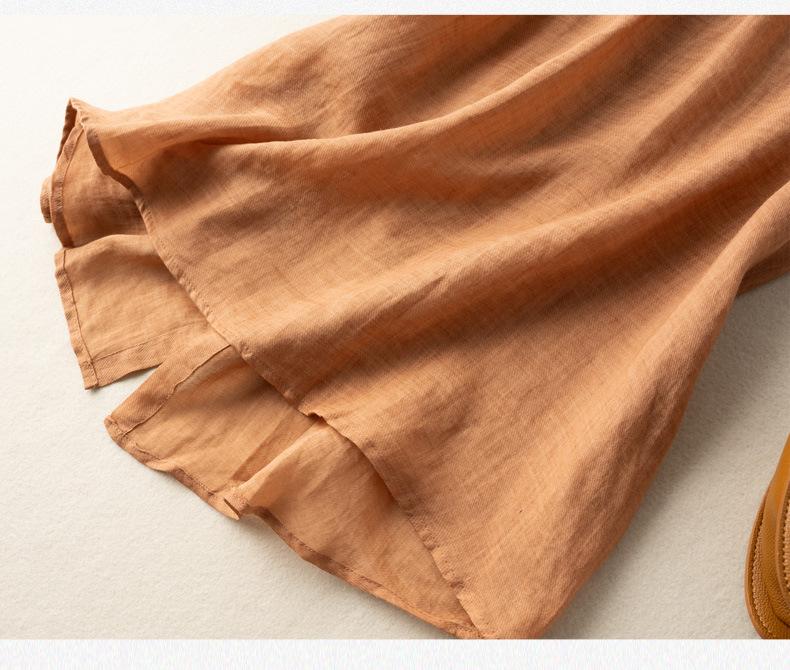 Vintage Cotton Linen Embroidered Thin Top