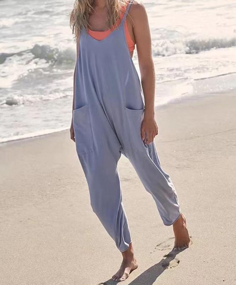 Women's Pocket Suspenders Jumpsuit