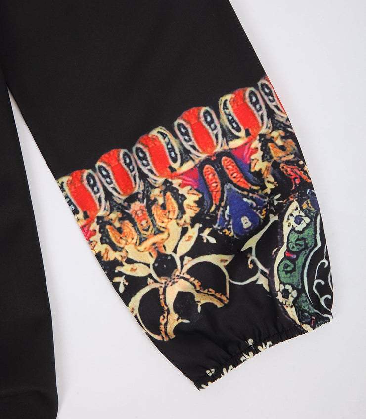 Vintage Print Long Sleeved Prairie Maxi Dress