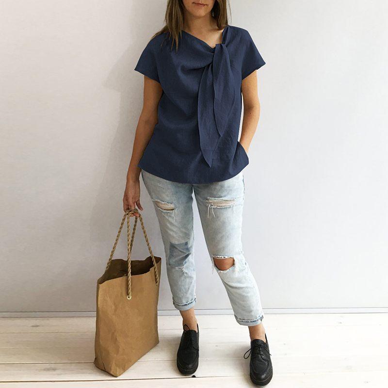 Vintage Tie Collar Blouse