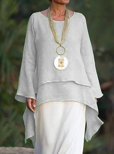 Long-sleeved double layered tulle top