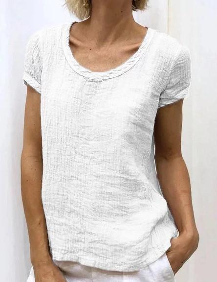 Cotton Double Crepe Casual T-Shirt