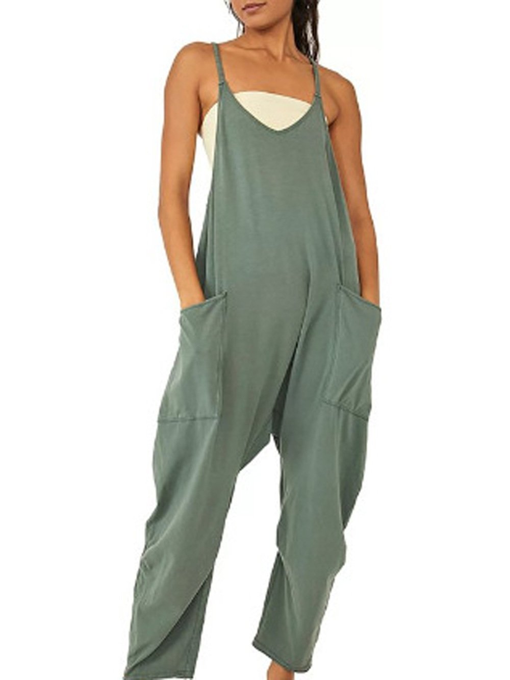 Women's Pocket Suspenders Jumpsuit