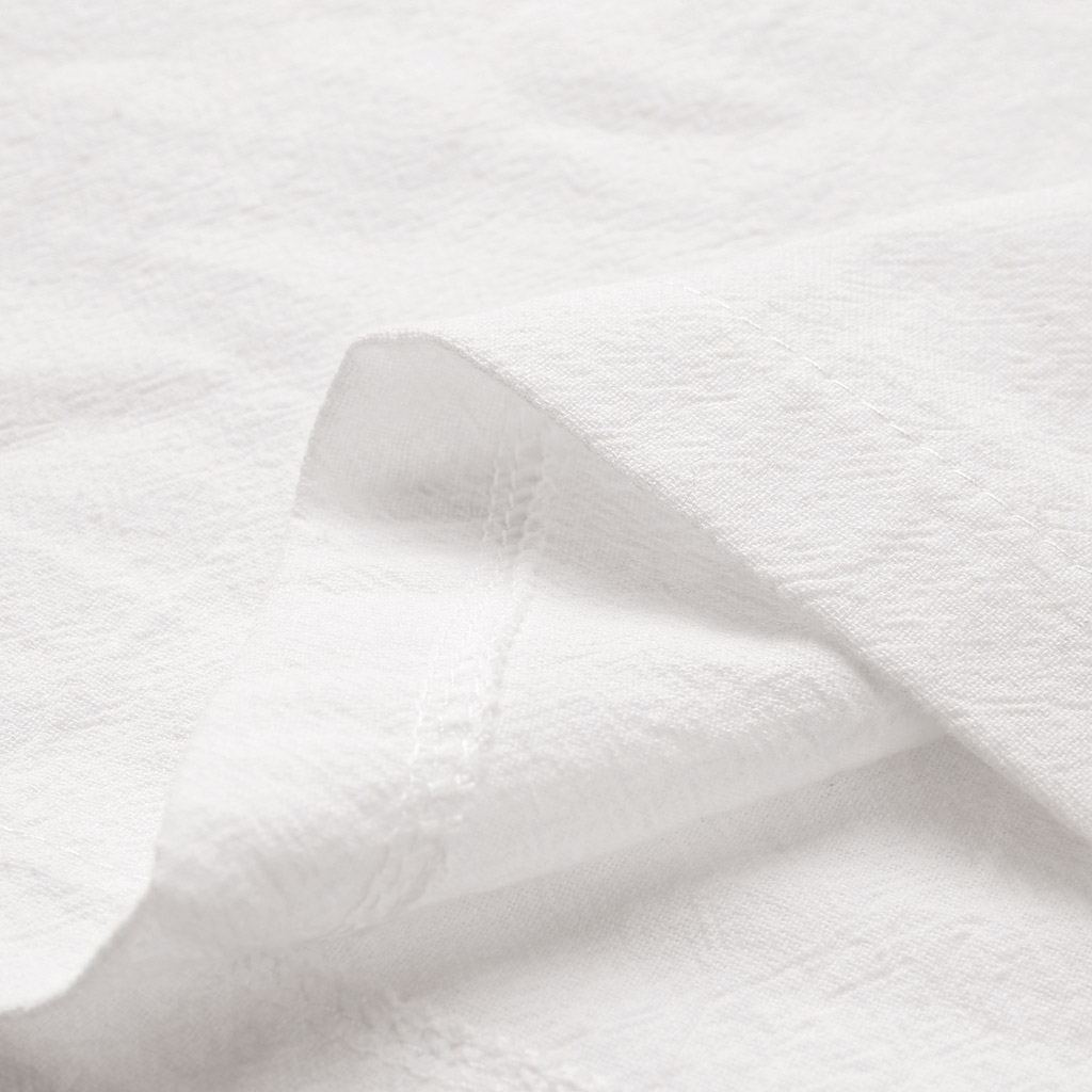 V-neck linen short-sleeved blouse