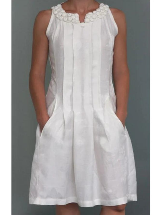 Solid Color Casual V Neck Dress