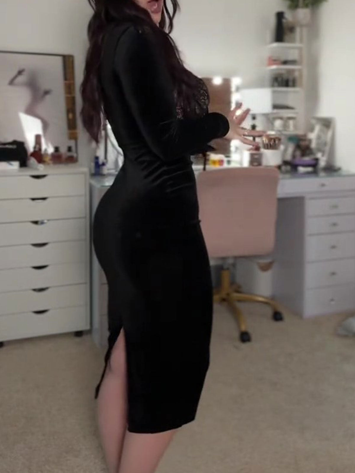 Lace Patchwork Slim Dress